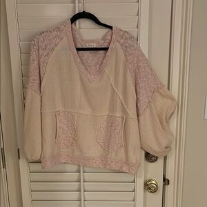 Pink and beige long sleeve top